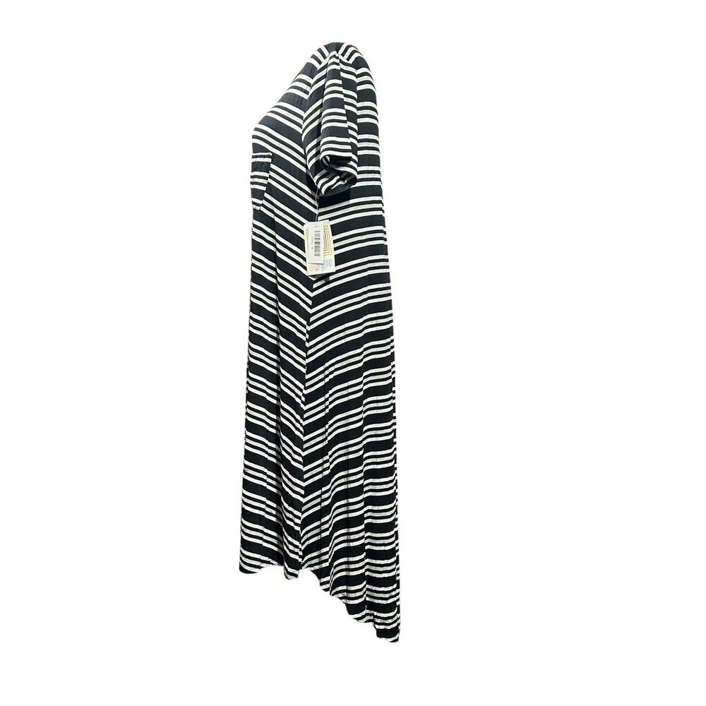 NEW LuLaRoe Womens Dress Size M Carly Black White Stripe Beach Swim Hi-Low Flowy - Picture 4 of 8